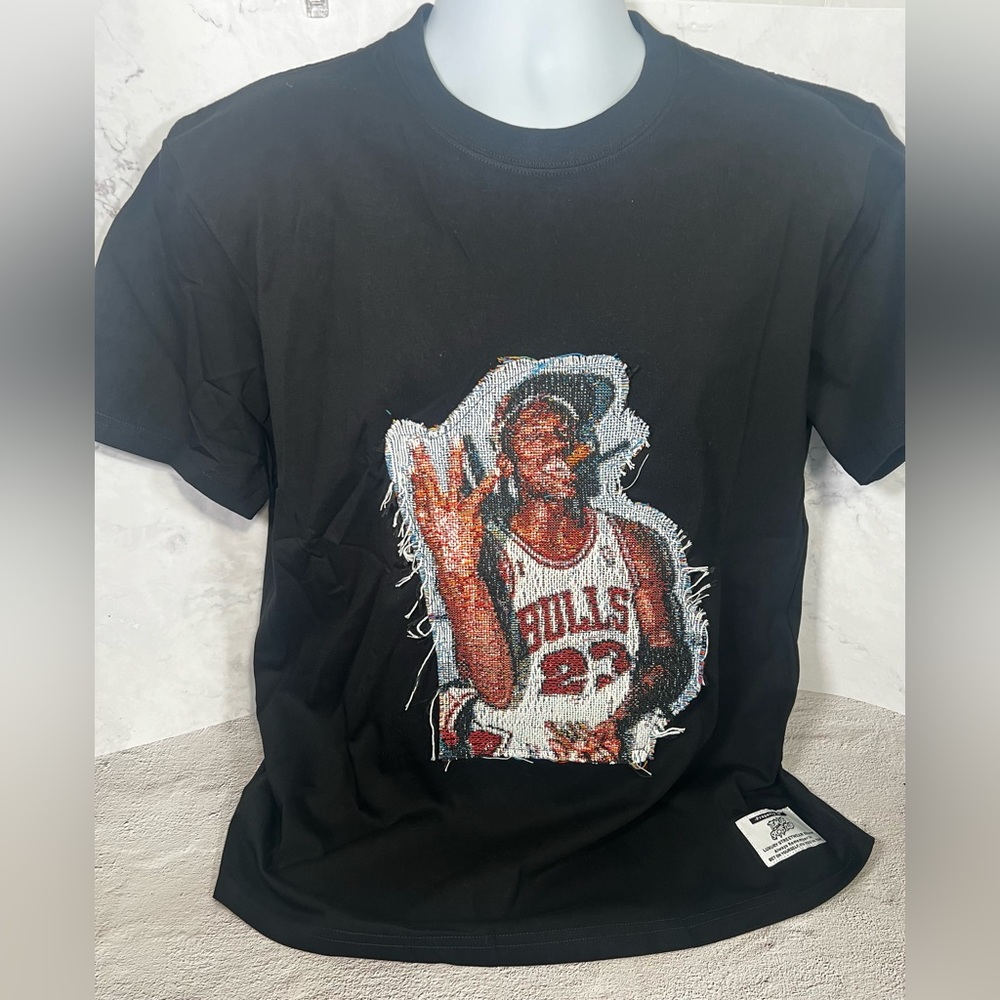 Micheal Jordan Hand Made 3 Ring T-Shirt Size XLarge Black NWOT